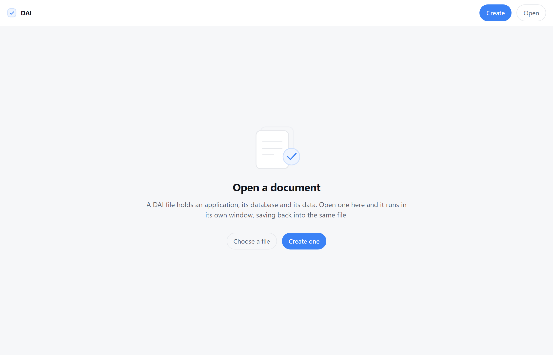 A DAI file open in its own window